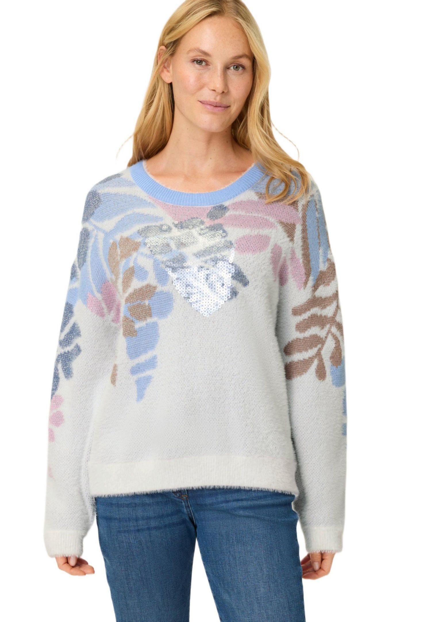 Women's Floral Plush Sweater