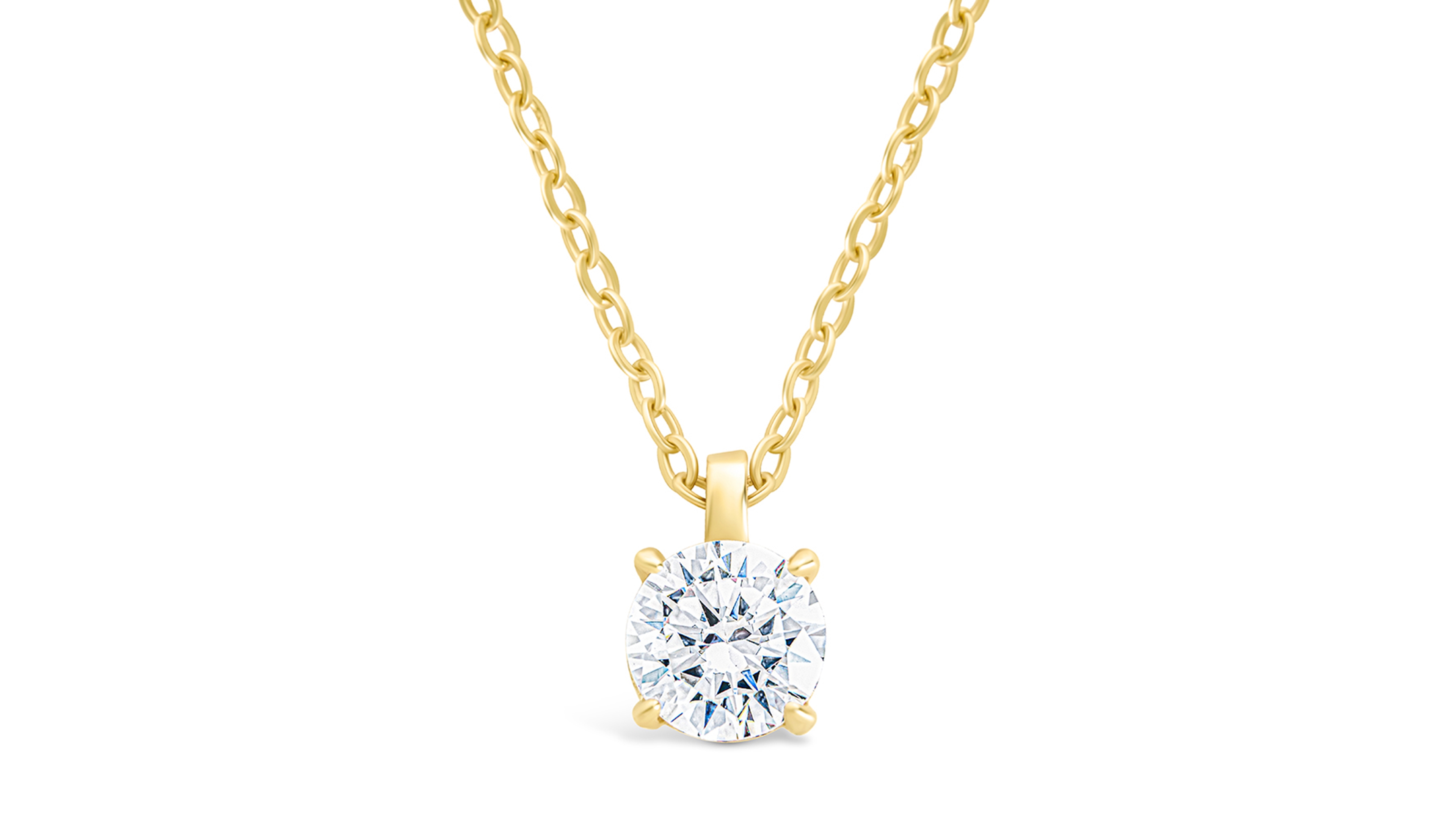 Sterling Forever Round Cz Prong Set Pendant