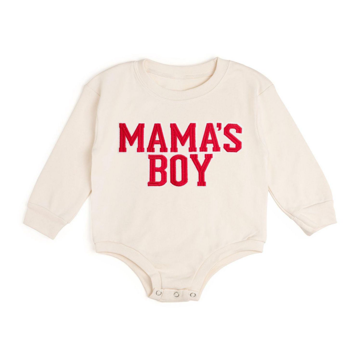 Baby Boys Mama's Varsity Patch Long Sleeve Romper