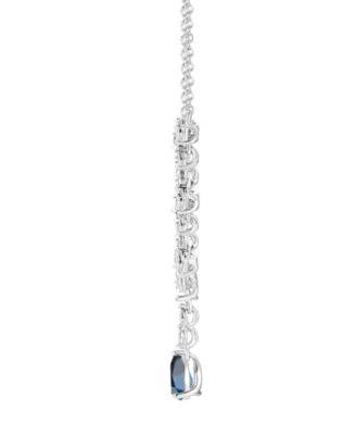 Sapphire (1-1/2 ct. t.w.) And Diamond (5/8 ct. t.w.) Necklace in 14k White Gold (Also Available Emerald & Ruby)