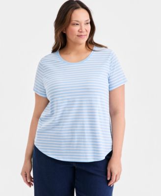 Plus Size Perfect Crewneck Short-Sleeve Top