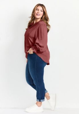 Women's Plus Size Marcie Shirred Detail Blouse Tops