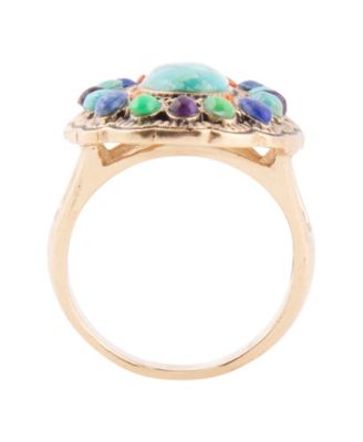 Concho Colorful Golden Statement Ring
