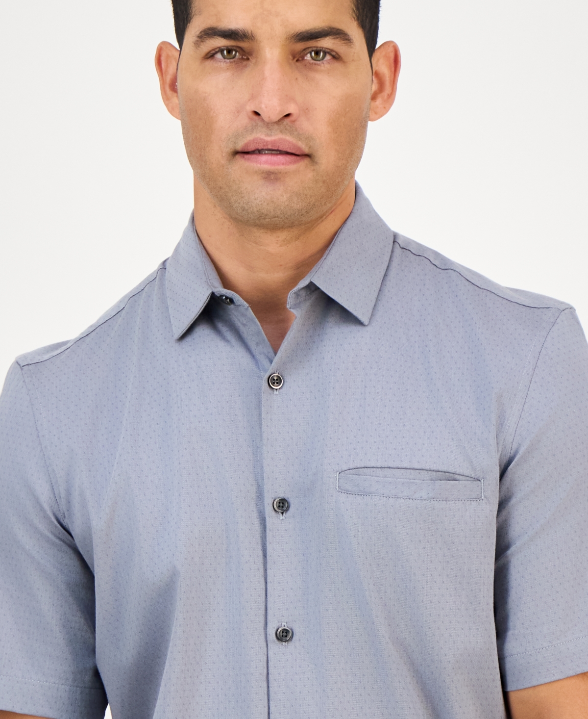Alfani Men's Short-Sleeve Modern Stretch Dobby Shirt, Created for Macy's