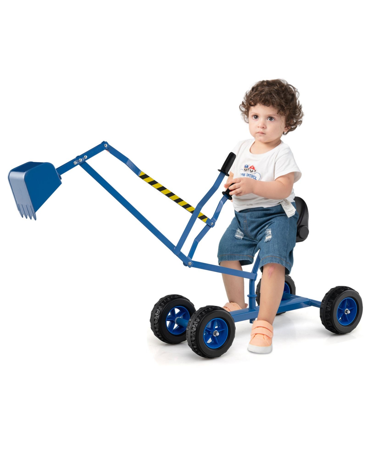 Hongge Kids Sand Digger Toy with Two-Hand Controls and Metal Shovel Arm