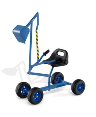 Kids Sand Digger Toy with Two-Hand Controls and Metal Shovel Arm