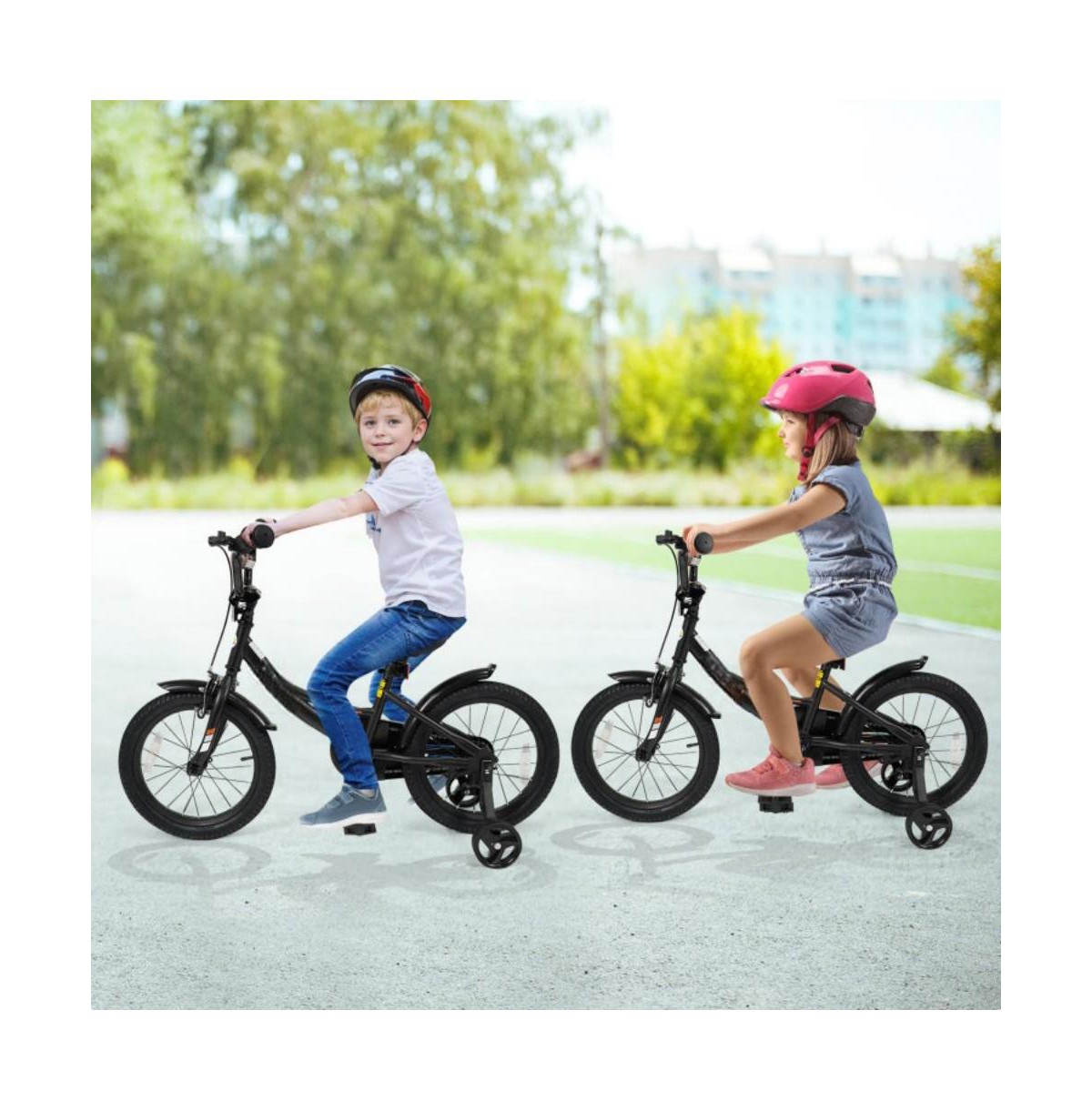 Hongge 16 Inch Kids Bike with Training Wheels and Adjustable Seat