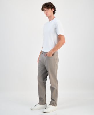 Men's Five-Pocket Straight-Fit Twill Pants, Created for Macy's 