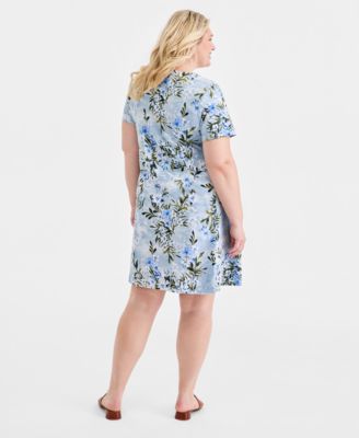 Plus Size Round-Neck Short-Sleeve T-Shirt Dress