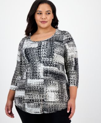 Plus Size Printed Top, Created for Macy's