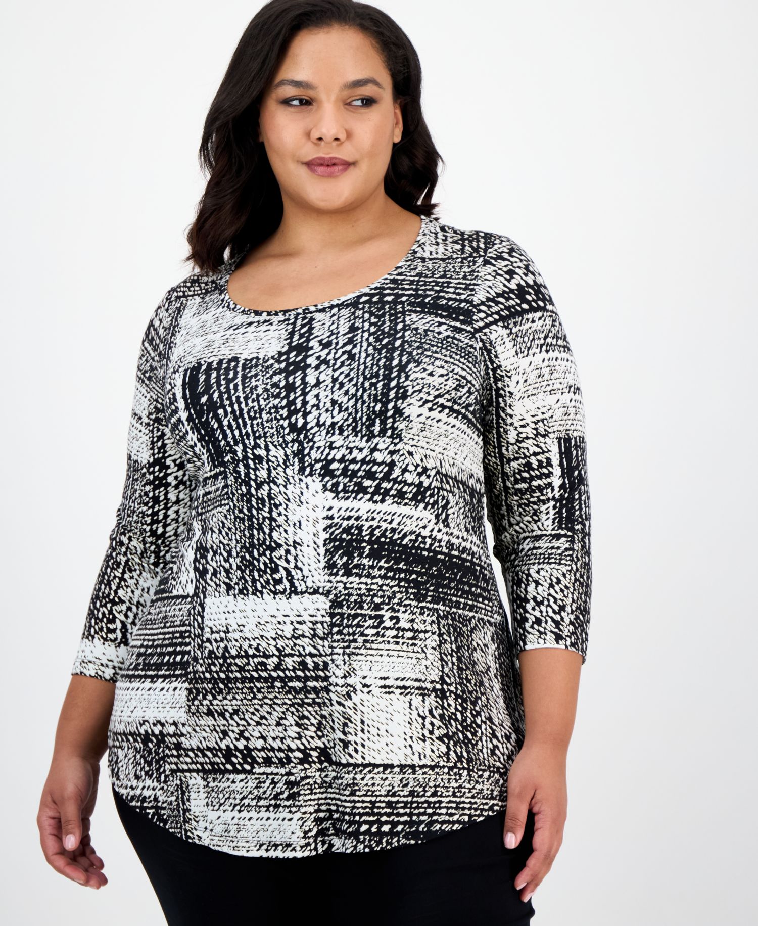 Plus Size Printed Top