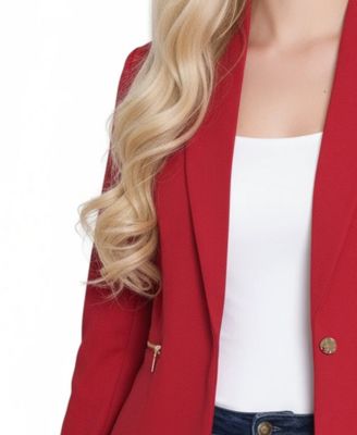 Petite Cropped Long Sleeve Crepe Jacket
