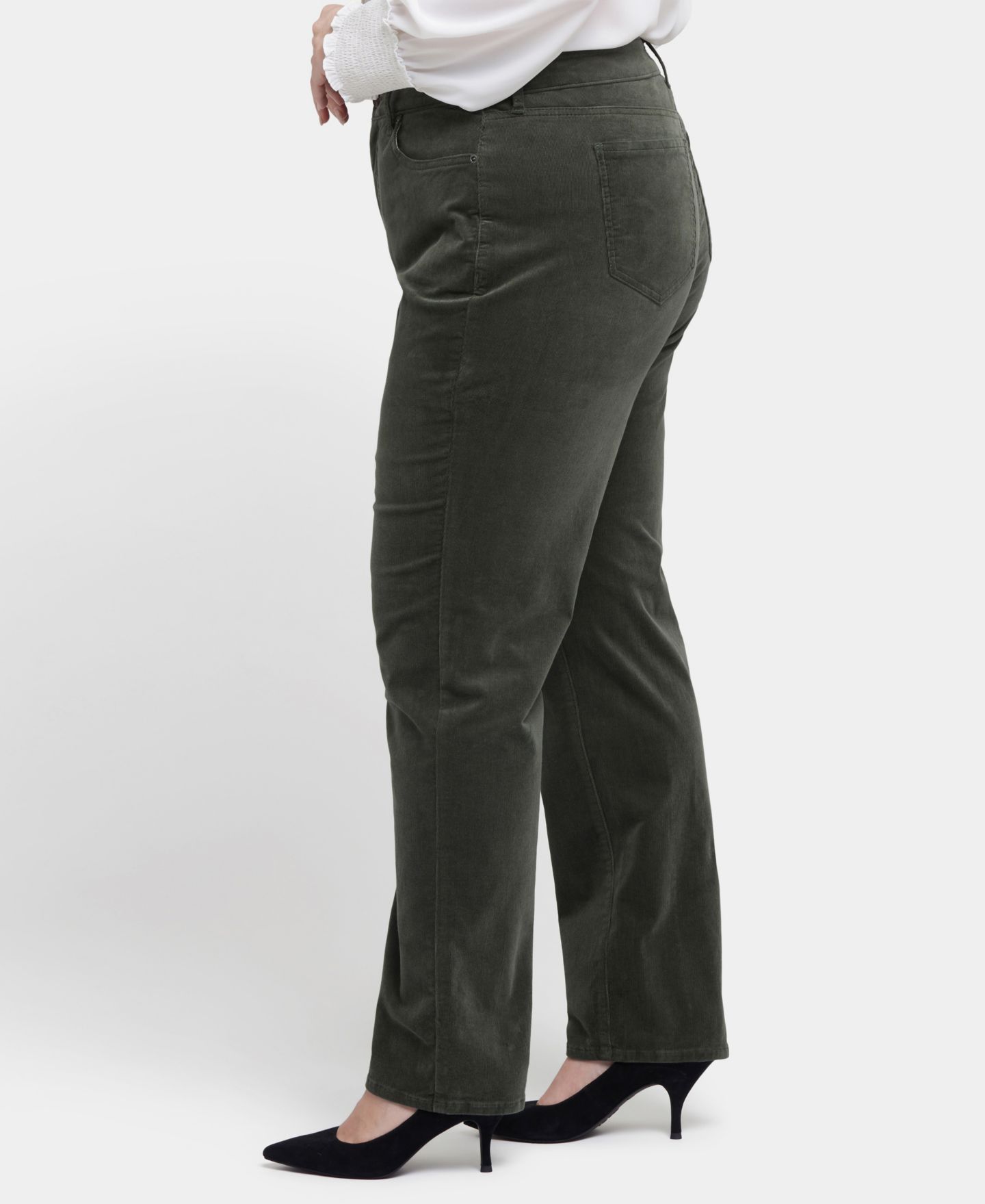 Женские брюки NYDJ Plus Size Marilyn Straight Corduroy, цвет: Vine Leaf — фото 2