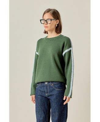 Women's Stitch Detailed Crew Neck Knit