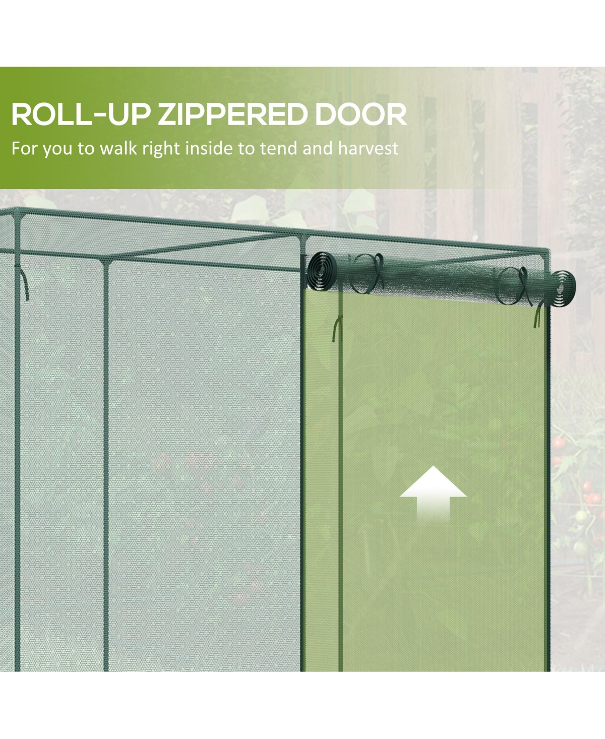 Outsunny 6' x 3' Tall Crop Cage with Two Zippered Doors, Plant Protection Tent with Storage Bag and 6 Ground Stakes for Garden, Yard, Green