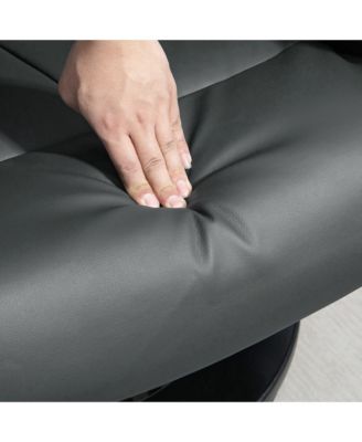 1 PC PU leather Massage Recliner Chair with Footstool, 360° Swivel Recliner,