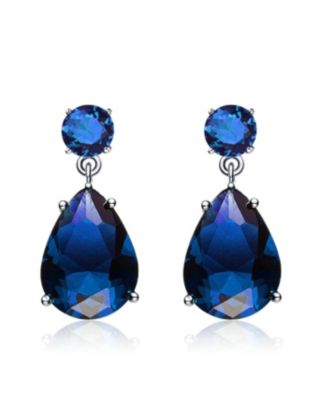 Women's Plated Colored Cubic Zirconia Drop Earrings