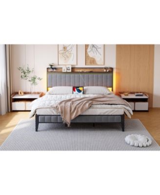 Easy Assembly King Size Bed Frame Space Saving, for Living Room, Guest Room