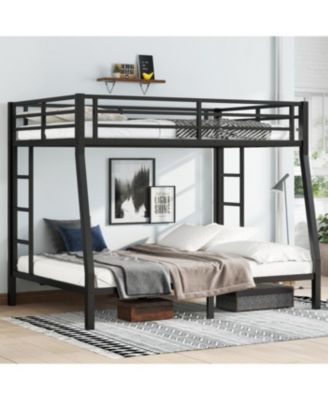 Metal Full XL over Queen Bunk Bed for Teens/Adults - Space-Saving, Noise Reduced