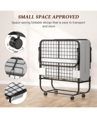 38" Twin Size Folding Bed with 4.5" Memory Form Mattress and Sturdy Metal Frame