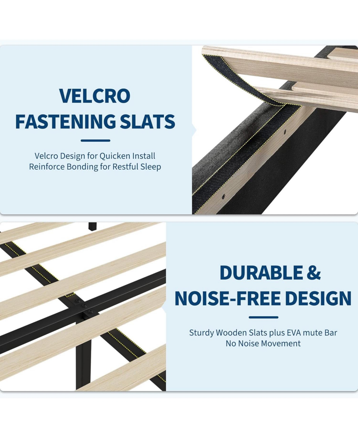 gaomon Platform Bed Frame with Adjustable Linen Upholstered Headboard, Wooden Slat Support, Heavy-Duty Mattress Foundation, No Box Spring Needed