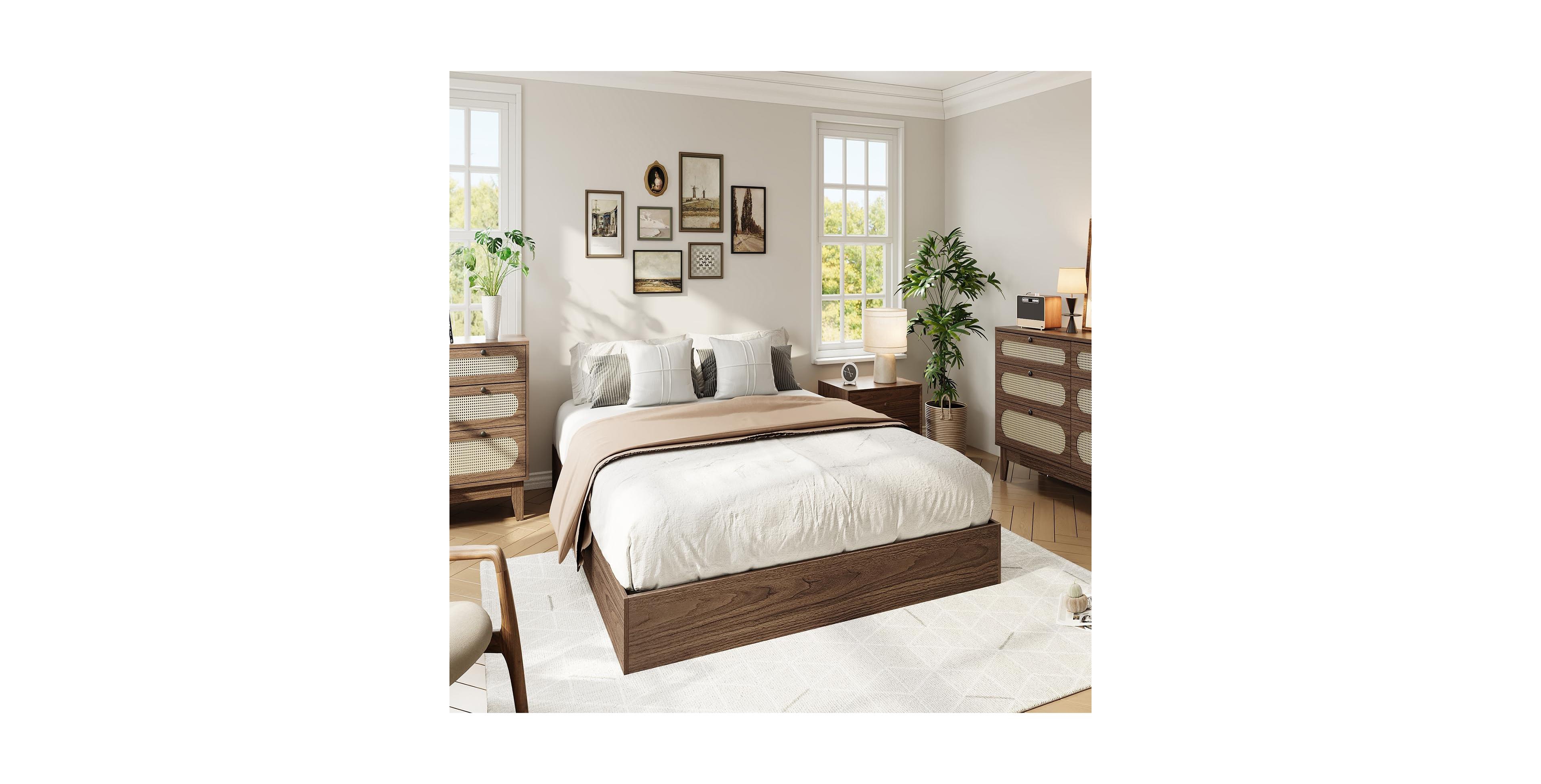 Gaomon Twin Size Wooden Bed Frame Without Headboard