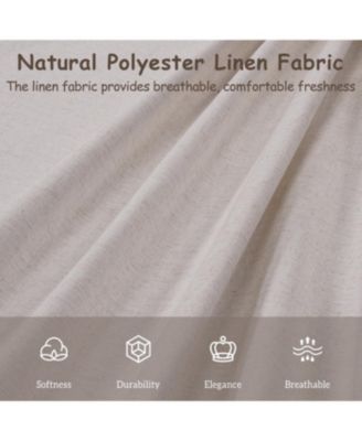 Streamdale King Size Linen Upholstered Bed Frame with Solid Wood Base, Beige