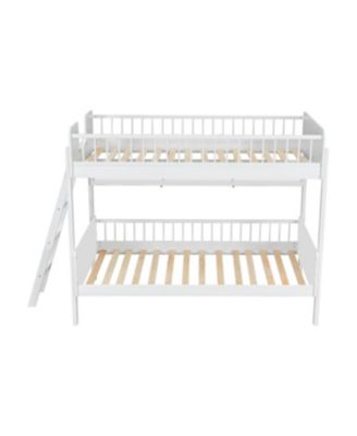 Streamdale Twin Size Wooden Bunk Bed with 3 Storage Shelves, White