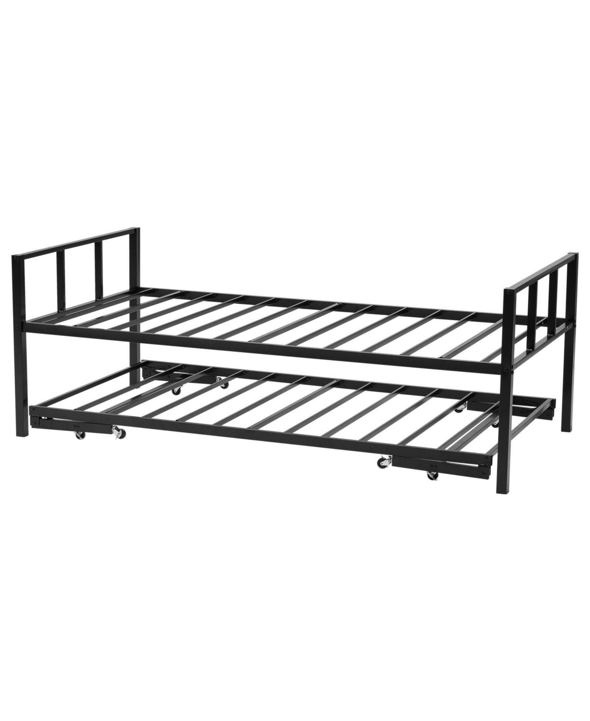 Slickblue Daybed with Metal Frame, Pull-Out Trundle, and Strong Slats