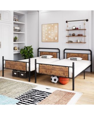Easy Assembly Metal Bunk Bed Twin Over Twin Twin Bunk Beds Heavy Duty Twin Size Metal Bunk Bed Space Saving, for Living Room, Guest Room