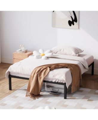 Easy Assembly 16-Inch Full Size Metal Heavy Duty Space-Saving Platform Bed Frame for Living Room or Guest Room - 24
