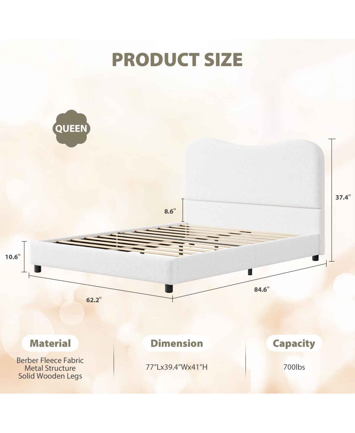 gaomon Twin Bed Frame for Kids with Velvet Upholstered Headboard