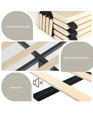 King Bed Frame with 50.8" Tall Headboard, Platform Velvet Upholstered Bed Frame with 4 Storage Drawers