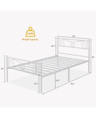 Heavy-Duty Steel Slat Metal Bed Frame with Headboard and Footboard – Platform Bed