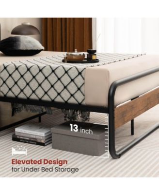 Arc Platform Bed with Headboard and Footboard - Queen