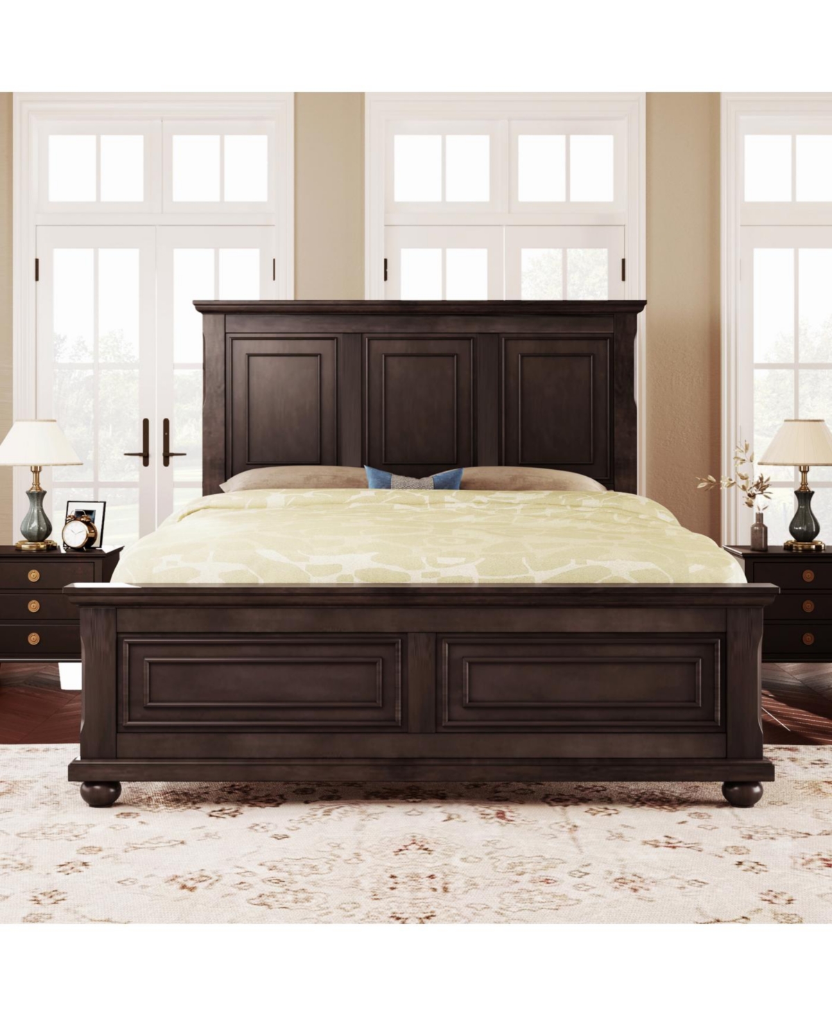 Streamdale Vintage Queen Bed Frame, Rich Brown