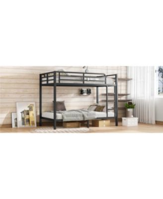 Metal Twin XL over Twin XL Bunk Bed - Black