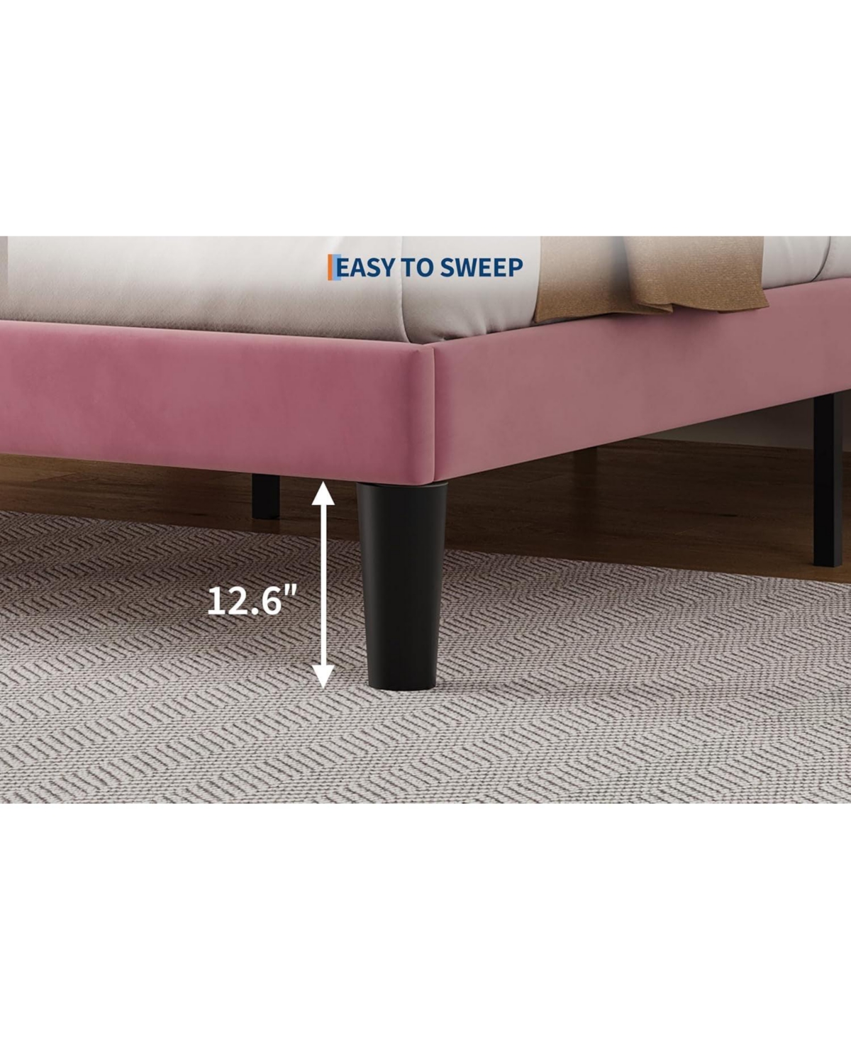 Gaomon Queen Size Upholstered with Button Tufted Headboard, Under Bed Storage, Sturdy Wood Slats Platform Bed