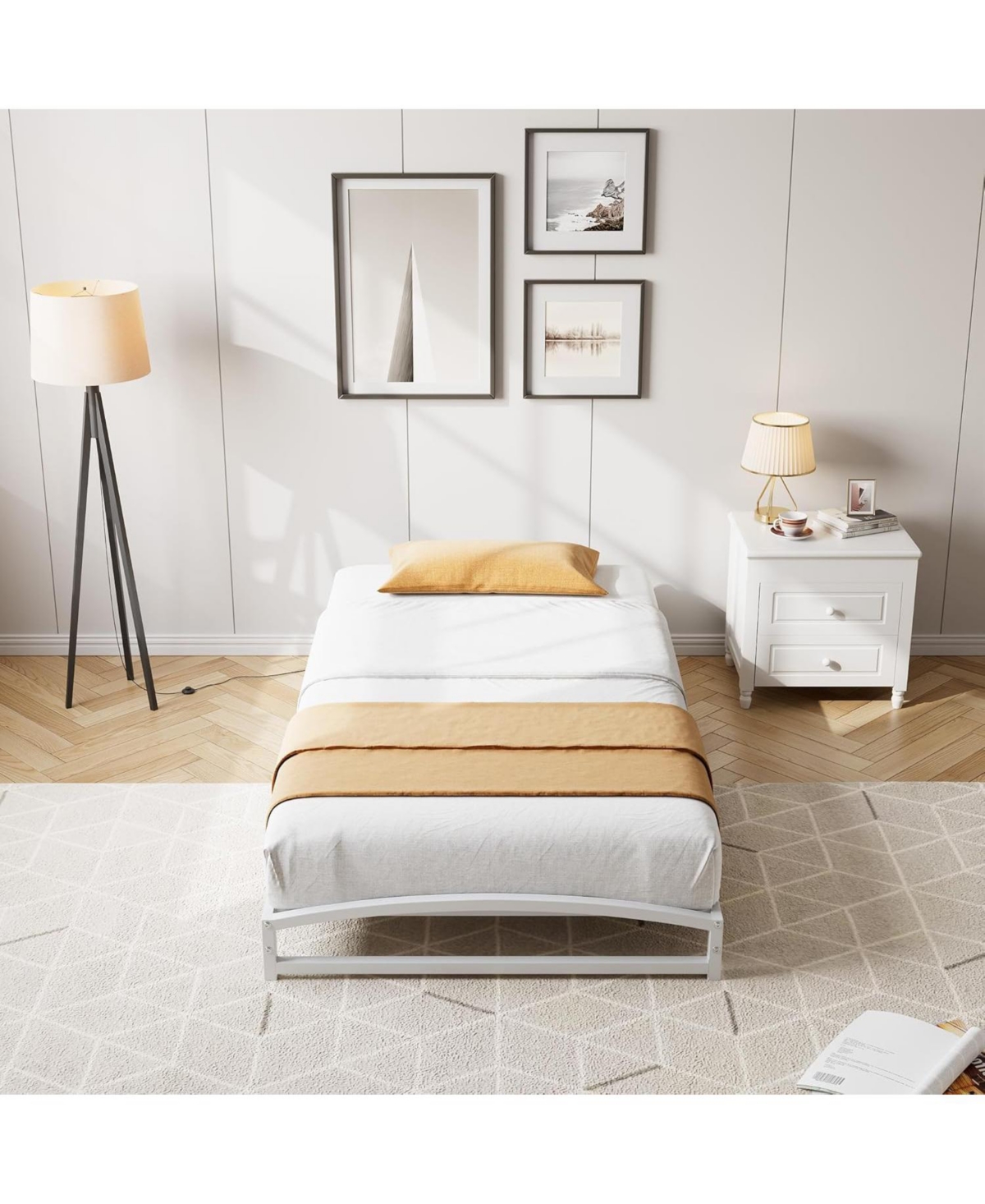 gaomon Twin Metal Platform Bed Frame Simple Assembly Interlocking Components Quick Setup