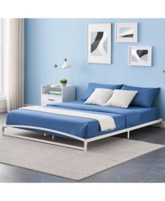 Queen Size Low 6 Inch Heavy Duty Metal Platform Mattress Foundation Noise-Free Bed Frame