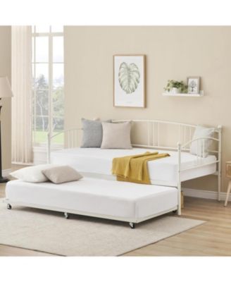 Twin Metal Daybed with Steel Slat Support for Living Room, Bedroom, Guest Room Sofa Bed Frame