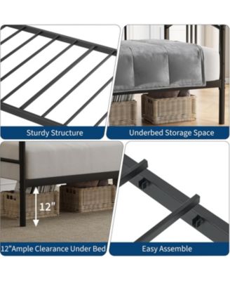 Twin Daybed Metal Sofa Bed Frame with Steel Slat Support Living Room Bedroom Guest Room Black