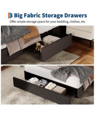 Queen Size Upholstered Platform Bed Frame