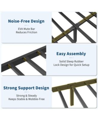 Queen Size Black Faux Leather Upholstered Platform Bed Frame with Storage Headboard Charging Station USB Ports Outlets