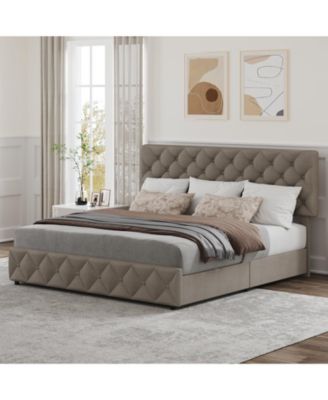 Easy Assembly Queen Bed Frame Space Saving, for Living Room, Guest Room