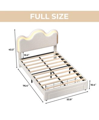 Full Bed Frames Lamb Velvet Twin Beds Cute Platform Bed Frame for Girls, Boys,Sturdy Platform Bed