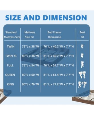 Twin Size Wood Platform Bed Frame,Wooden Bed Frame Without Headboard, Wood Slat Support