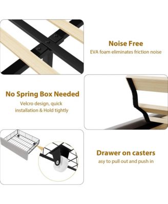 Queen Size Bed Frame with 2 Storage Drawers