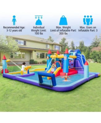Rocket Inflatable Water Slide Park with 950W Blower