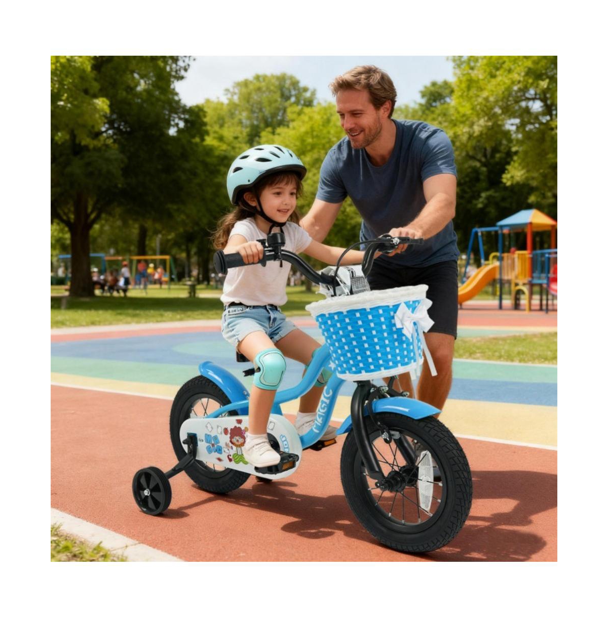 Hongge 12 Inch Kids Bike with Training Wheels and Basket